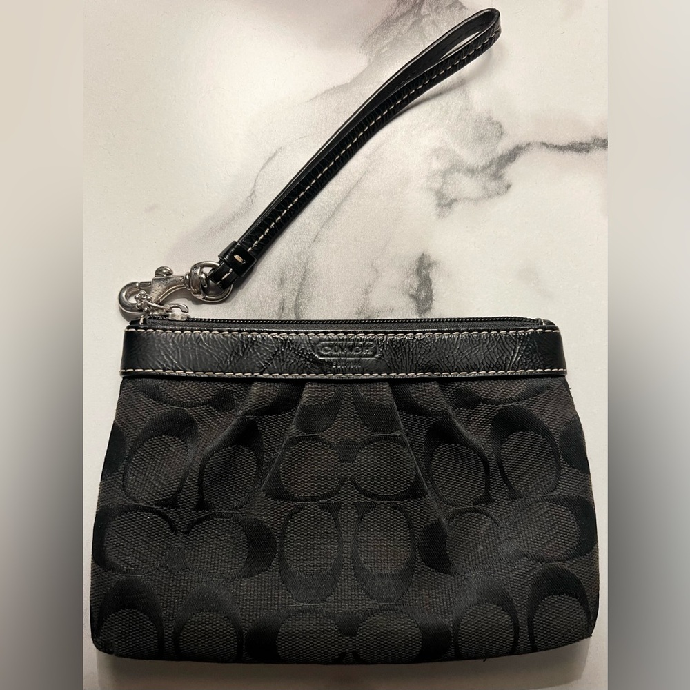 Vintage Black Monogram Coach Wristlet